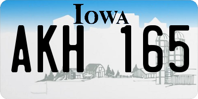IA license plate AKH165