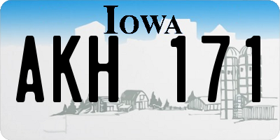 IA license plate AKH171