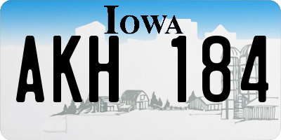 IA license plate AKH184