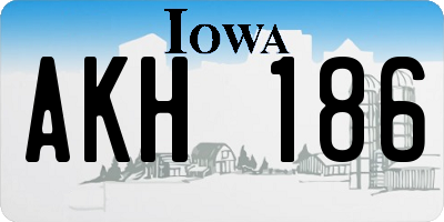 IA license plate AKH186