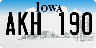 IA license plate AKH190