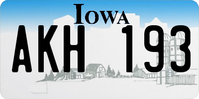 IA license plate AKH193