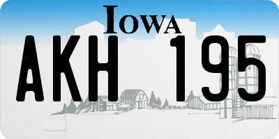 IA license plate AKH195