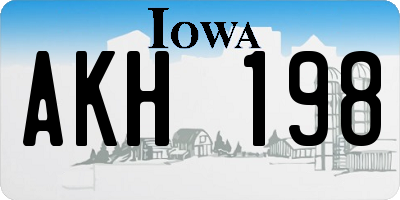 IA license plate AKH198