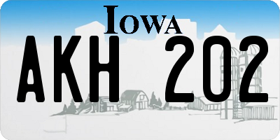 IA license plate AKH202