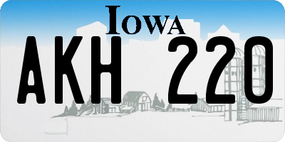IA license plate AKH220