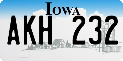 IA license plate AKH232