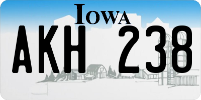 IA license plate AKH238
