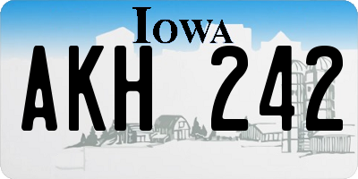 IA license plate AKH242