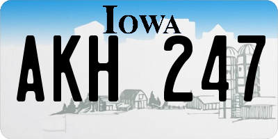 IA license plate AKH247