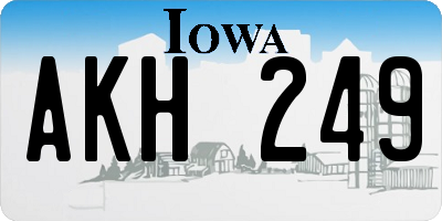 IA license plate AKH249