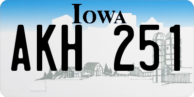 IA license plate AKH251