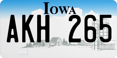 IA license plate AKH265