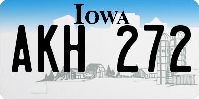 IA license plate AKH272