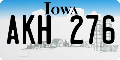 IA license plate AKH276
