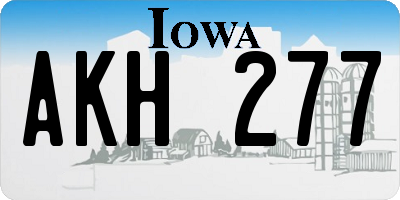 IA license plate AKH277