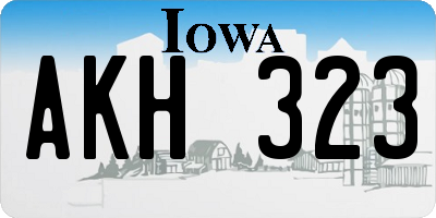 IA license plate AKH323