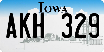 IA license plate AKH329
