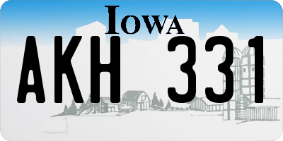 IA license plate AKH331