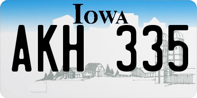 IA license plate AKH335