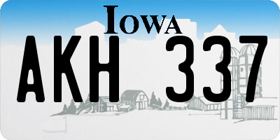 IA license plate AKH337