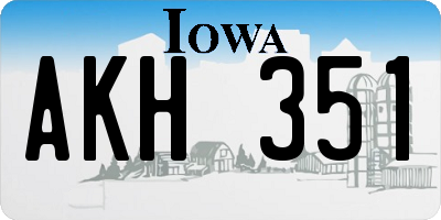 IA license plate AKH351