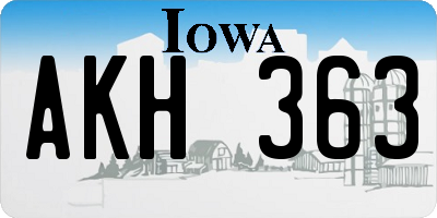 IA license plate AKH363