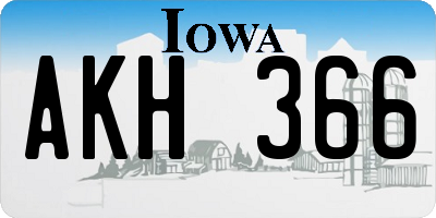IA license plate AKH366