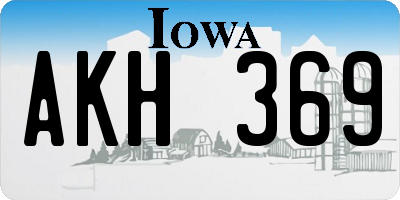IA license plate AKH369