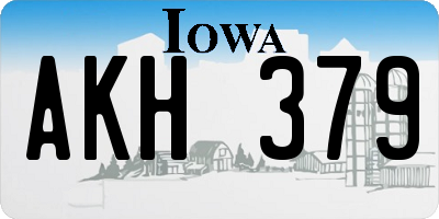 IA license plate AKH379
