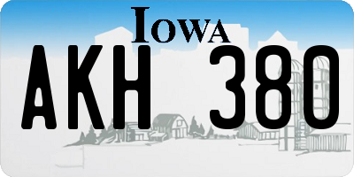 IA license plate AKH380