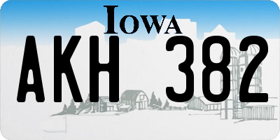 IA license plate AKH382
