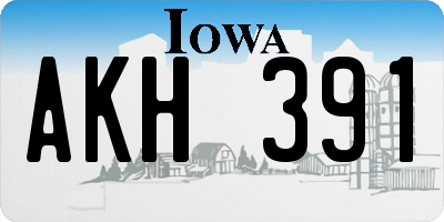 IA license plate AKH391