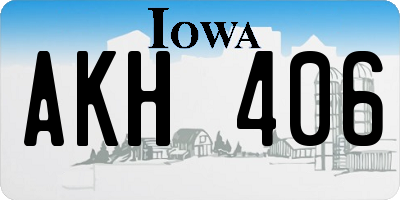 IA license plate AKH406