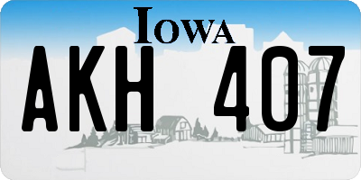 IA license plate AKH407