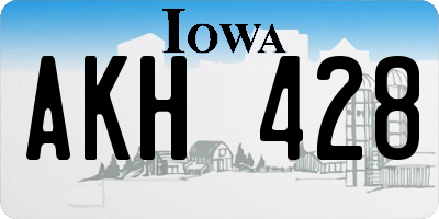 IA license plate AKH428