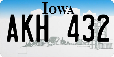 IA license plate AKH432