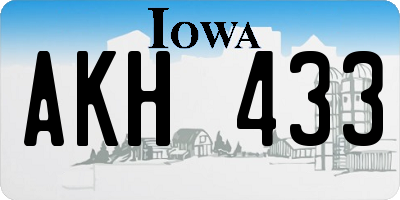 IA license plate AKH433