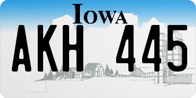 IA license plate AKH445