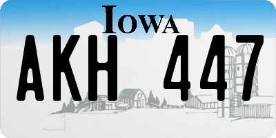 IA license plate AKH447