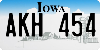 IA license plate AKH454