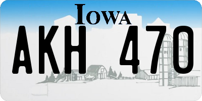 IA license plate AKH470