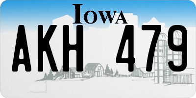 IA license plate AKH479