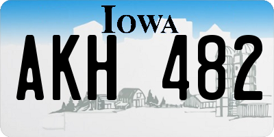 IA license plate AKH482