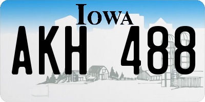 IA license plate AKH488