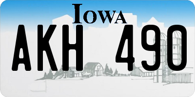 IA license plate AKH490