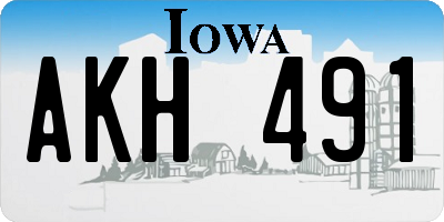 IA license plate AKH491