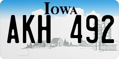 IA license plate AKH492