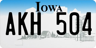 IA license plate AKH504