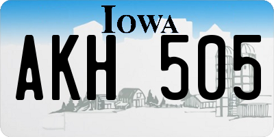 IA license plate AKH505